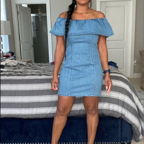 white christmas dresses Rockefeller Mini Dress, in Subzero Indigo with Faux Fur main image 1